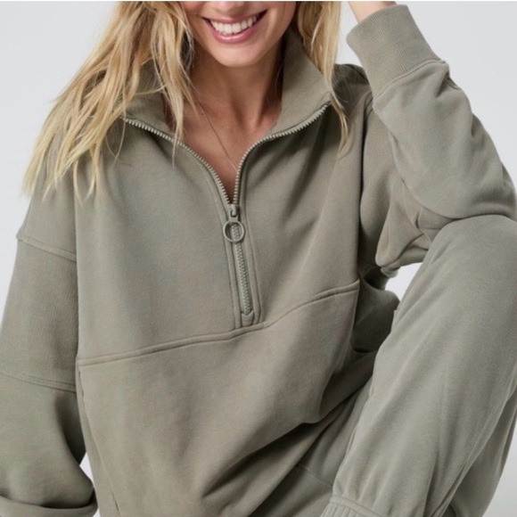 Vuori Tops - Vuori Olive Green Half-Zip Women's Top